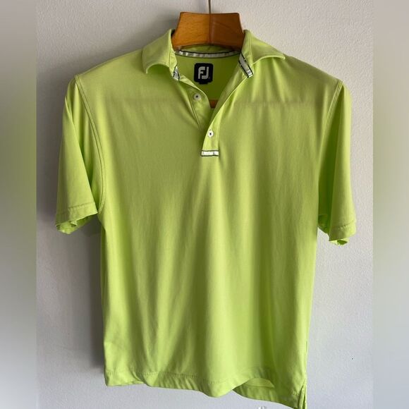 Foot Joy polo shirt performance golf casual summer colorful green men’s M - Picture 4 of 6